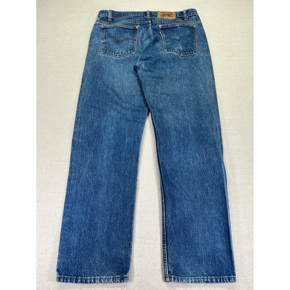 Vintage Levi's 505 Men's 36 Orange Tab Denim Blue Jeans Straight Leg